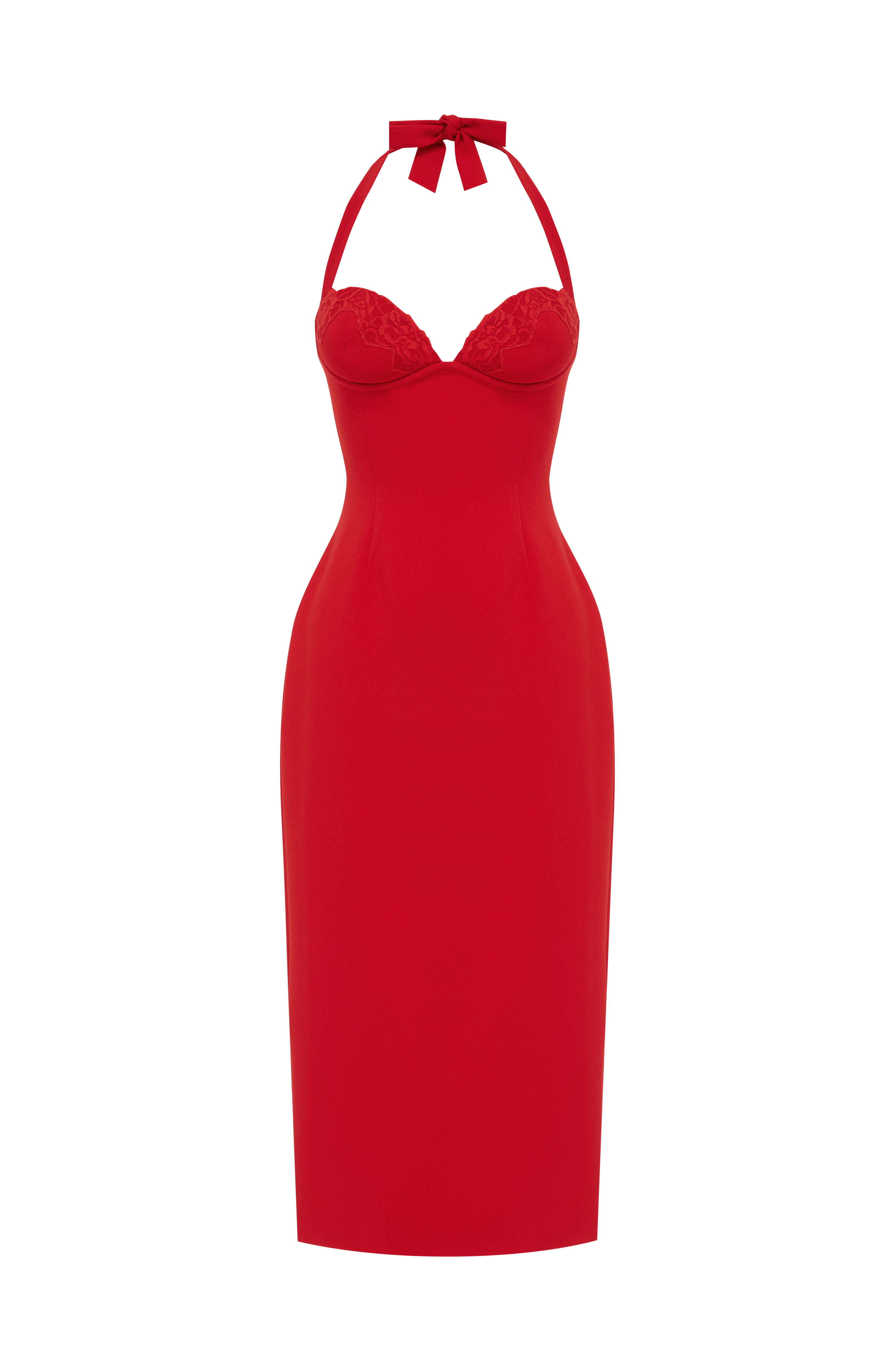 Cassia Midi Dress - Red